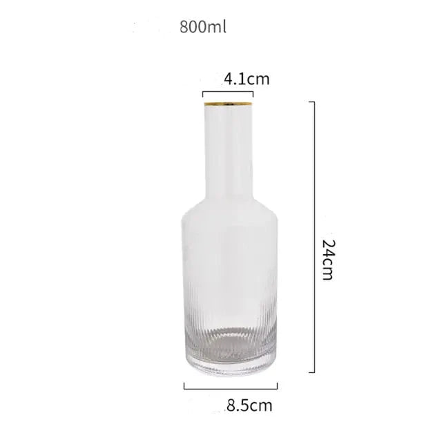 Crystal Glass Pitcher And Cup Set
