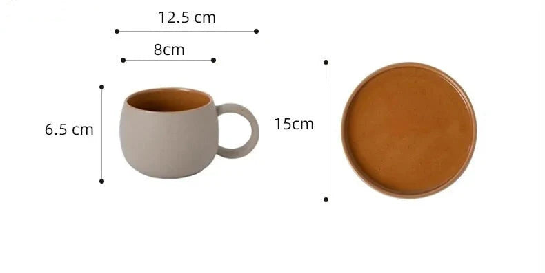 Coffee Mug with Saucer Ceramic