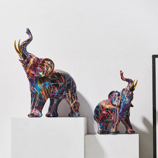 Graffiti Colorful Elephant Sculpture