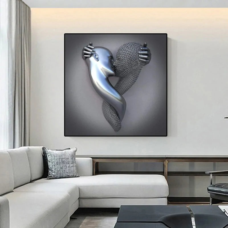 Metal Figure Statue Art Canvas