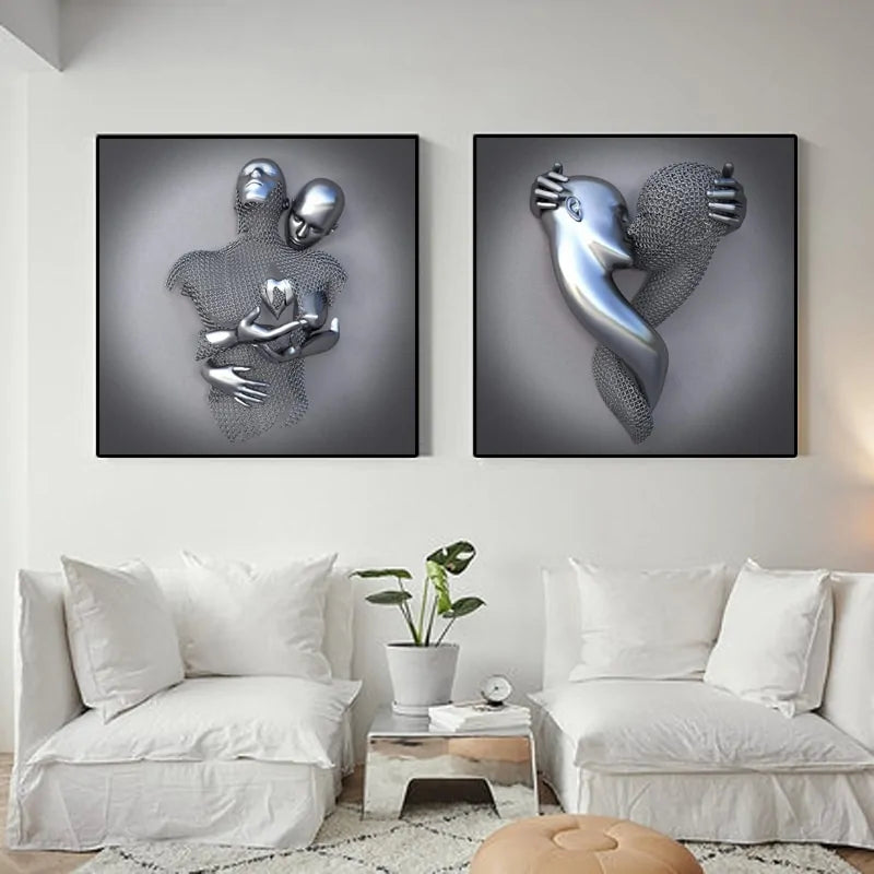 Metal Figure Statue Art Canvas