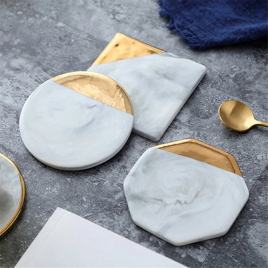 Gold Marble Ceramic Coaster