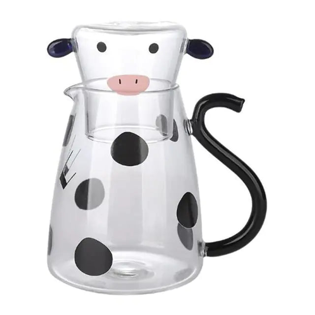 Cute Cow Heat-Resistant Glass Jug