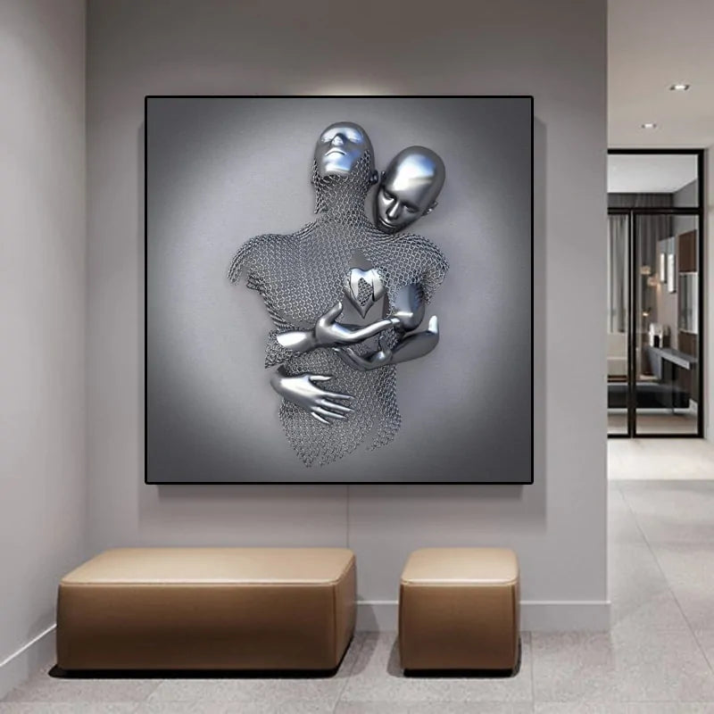 Metal Figure Statue Art Canvas