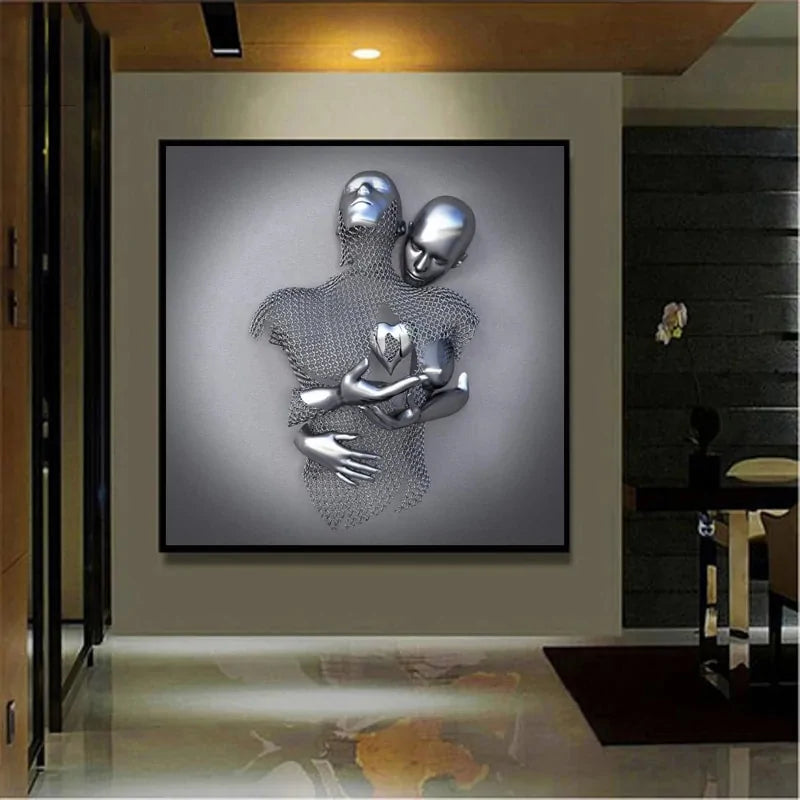 Metal Figure Statue Art Canvas