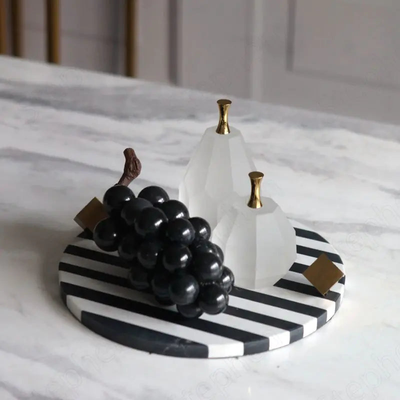 Black and White Mosaic Trays