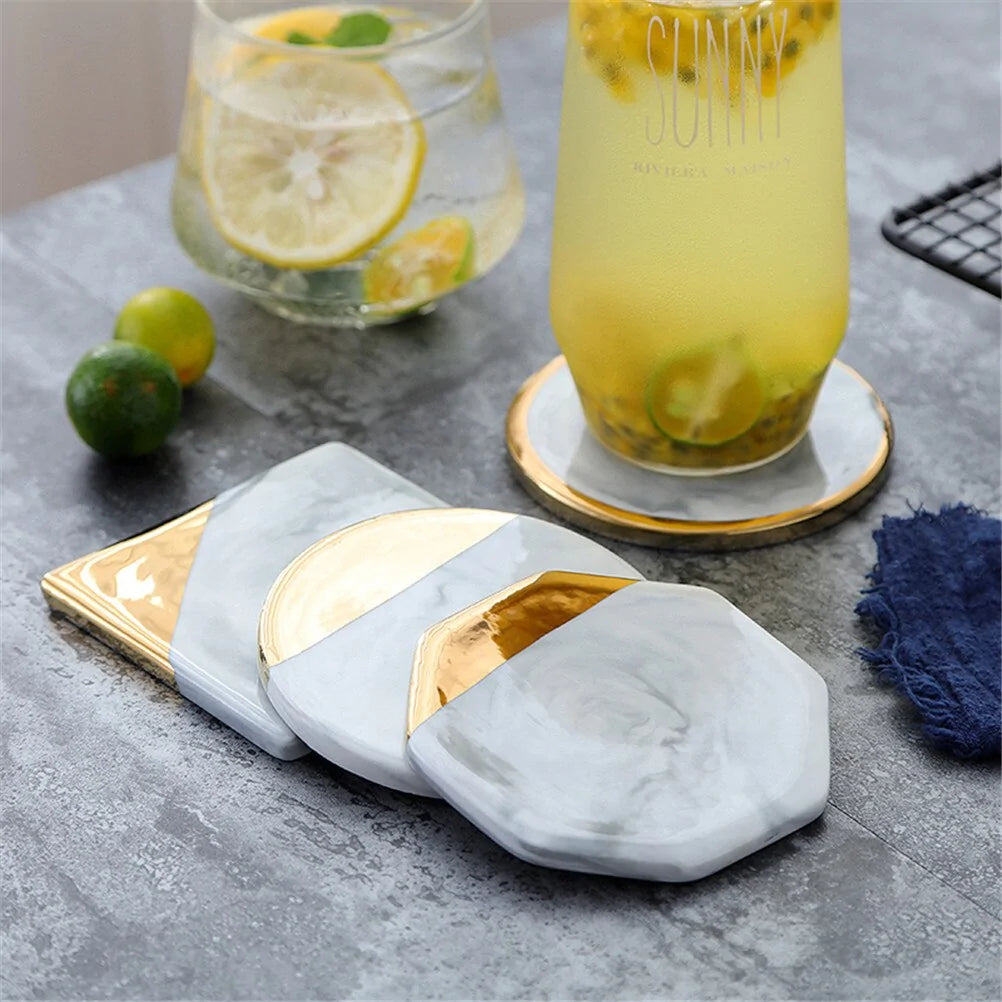 Gold Marble Ceramic Coaster